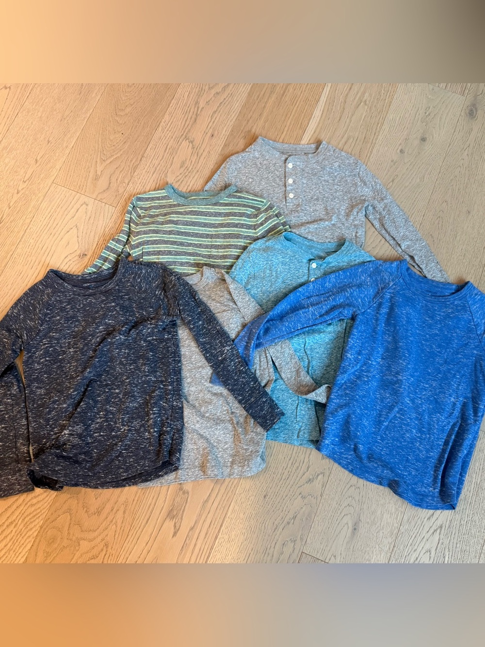 Set of 6 Crewcuts Boys Long-Sleeve Heathered Tops sz S